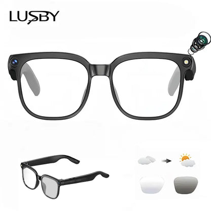 LUSBY Smart AI Camera Glasses, 8MP Video Recording, 160+ Languages Real-Time Translation, Bluetooth Audio Sunglasses