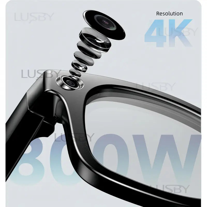LUSBY Smart AI Camera Glasses, 8MP Video Recording, 160+ Languages Real-Time Translation, Bluetooth Audio Sunglasses