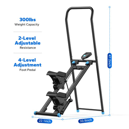 Merach Stair Stepper with Handlebar – 330 lbs capacity, adjustable pedals, compact vertical climber for full-body home/outdoor use.