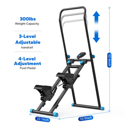 Merach Stair Stepper with Handlebar – 330 lbs capacity, adjustable pedals, compact vertical climber for full-body home/outdoor use.