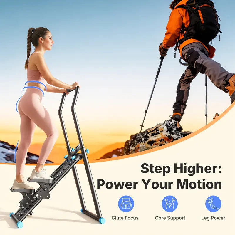 Merach Stair Stepper with Handlebar – 330 lbs capacity, adjustable pedals, compact vertical climber for full-body home/outdoor use.